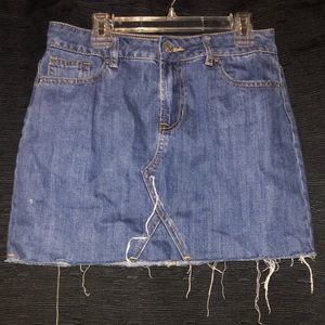 Light denim mini skirt